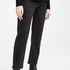 Paige Noella Straight Maternity Jeans in color Black Willow, size 24